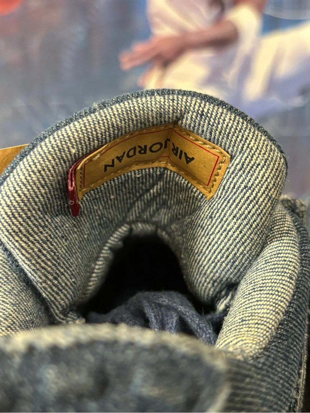 Size 8.5- Jordan 4 Retro Levi's Denim Blue High Top Sneakers AO2571-401 2018
